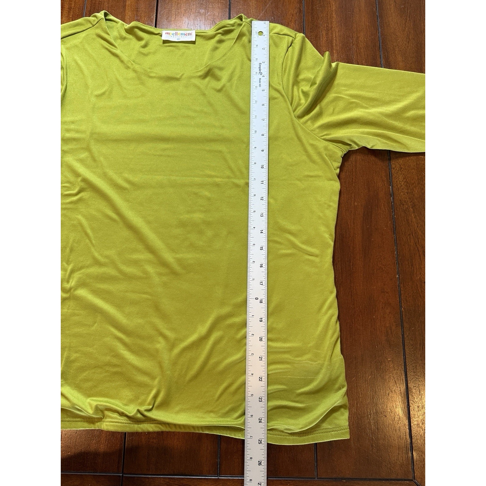 Myellement Boutique Women's 3xl Green Solid Scoop Neck Long Sleeve Stretch Knit — image 4 of 6